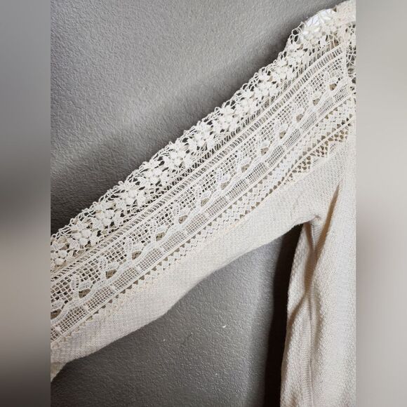 Lucky brand cream colored lace thermal blouse - Picture 4 of 7